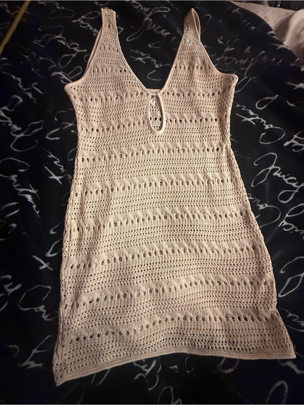 wild fable Crochet Swim Coverup  in Light Beige